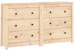 vidaXL Sideboard 140x35x80 cm Massivholz Kiefer