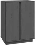 vidaXL Sideboard Grau 60x35x80 cm Massivholz Kiefer