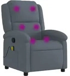 vidaXL Massagesessel Dunkelgrau Samt