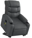 vidaXL Massagesessel mit Aufstehhilfe Grau Kunstleder