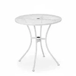 Relaxdays Gartentisch, mit Schirmloch & St&ouml;psel, Gitter-Optik, robuster Stahl, HxD: