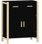vidaXL Sideboard Schwarz 62x38x75 cm Holzwerkstoff