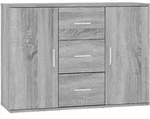 vidaXL Sideboard Grau Sonoma 91x29,5x65 cm Holzwerkstoff