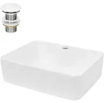LuxeBath ECD Germany Aufsatzwaschbecken Keramik Wei&szlig; 480&times;380&times;140 mm, ohne