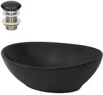 LuxeBath ML-Design Aufsatzwaschbecken Keramik Schwarz matt 41&times;33,5&times;14,5 cm,...