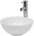 LuxeBath ECD Germany Aufsatzwaschbecken Keramik Wei&szlig; &Oslash;320&times;135 mm, rund, ohne