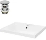 LuxeBath ML-Design Einbau-/Aufsatzwaschbecken Keramik Wei&szlig; 51&times;41,5&times;15,5 cm,...