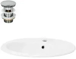 LuxeBath ML-Design Einbauwaschbecken Keramik Wei&szlig; gl&auml;nzend 57&times;48,5&times;19,5 cm,...