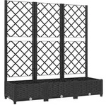 vidaXL Garten-Pflanzgef&auml;&szlig; mit Spalier Schwarz 120 x 40 x 121,5 cm PP