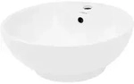 LuxeBath ECD Germany Aufsatzwaschbecken Keramik Wei&szlig; &Oslash; 455 &times; 185 mm, rund &ndash;