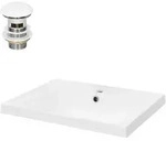 LuxeBath ML-Design Einbau-/Aufsatzwaschbecken Keramik Wei&szlig; 51&times;41,5&times;15,5 cm,...