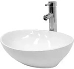 LuxeBath ECD Germany Aufsatzwaschbecken Keramik Wei&szlig; 410&times;330&times;142 mm, ohne