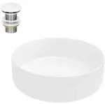 LuxeBath ECD Germany Aufsatzwaschbecken Keramik Wei&szlig; &Oslash;355&times;120 mm, rund, ohne