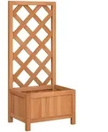 vidaXL Pflanzk&uuml;bel mit Spalier Braun Massivholz Tanne