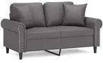 vidaXL 2-Sitzer-Sofa mit Zierkissen Grau 120 cm Kunstleder