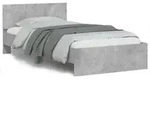 vidaXL Bettgestell mit Kopfteil Betongrau 100x200 cm Holzwerkstoff