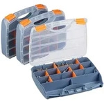 Relaxdays Sortierbox 3er Set, Griff, verschlie&szlig;barer Werkzeugkasten, Kleinteilebox
