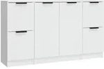 vidaXL Sideboards 3 Stk. Wei&szlig; Holzwerkstoff