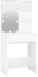 vidaXL Schminktisch mit LED Wei&szlig; 60x40x140 cm