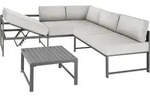 tectake Aluminium Sitzgruppe Faro mit verstellbarer R&uuml;ckenlehne, wetterfester Tisch,