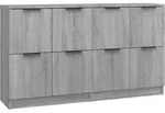 vidaXL Sideboards 2 Stk. Grau Sonoma 60x30x70 cm Holzwerkstoff