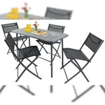 VCM Gartenm&ouml;bel-Set Sumila Schwarz H. 79 x B. 110 x T. 55 cm