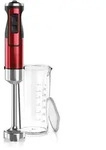Arendo - Stabmixer, 1000 W, Edelstahl P&uuml;rierstab in rot, Handmixer mit Becher,