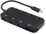 ROLINE USB 3.2 Gen 1 Hub, 3fach, Typ C Anschlusskabel, mit CardReader, Ports...