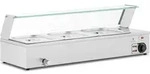 Royal Catering Bain Marie - 2,000 W - 3 GN 1/2 - Ablasshahn - Glasschutz