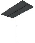 vidaXL Sonnenschirm mit Aluminium-Mast 180x110 cm Schwarz