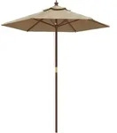vidaXL Sonnenschirm mit Holzmast Taupe 196x231 cm