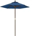 vidaXL Sonnenschirm mit Holzmast Azurblau 196x231 cm