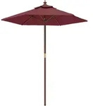vidaXL Sonnenschirm mit Holzmast Bordeauxrot 196x231 cm