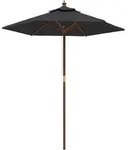 vidaXL Sonnenschirm mit Holzmast Schwarz 196x231 cm