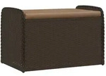 vidaXL Sitzbank mit Stauraum & Kissen Braun 80x51x52 cm Poly Rattan