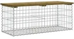 vidaXL Gartenbank aus Gabionen 103x44x42 cm Kiefernholz Impr&auml;gniert