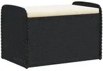 vidaXL Sitzbank mit Stauraum & Kissen Schwarz 80x51x52 cm Poly Rattan