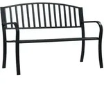 vidaXL Gartenbank Schwarz 120 cm Stahl