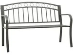 vidaXL Gartenbank Grau 120 cm Stahl
