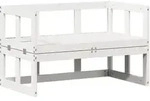 vidaXL 2-in-1 Gartensofa Verl&auml;ngerbar Wei&szlig; Massivholz Kiefer