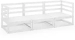 vidaXL Outdoor-Sofa 3-Sitzer Wei&szlig; Massivholz Kiefer