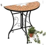 DanDiBo Tisch Halbrund Konsolentisch Wandtisch 120041 Beistelltisch Metall Mosaik 70