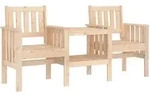 vidaXL Gartenbank mit Tisch 2-Sitzer Massivholz Kiefer
