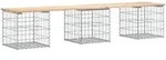 vidaXL Gartenbank aus Gabionen 203x44x42 cm Massivholz Kiefer