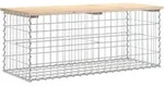 vidaXL Gartenbank aus Gabionen 103x44x42 cm Massivholz Kiefer
