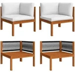 vidaXL Garten-Ecksofas 2 Stk. mit Auflagen Akazie Massivholz