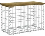 vidaXL Gartenbank aus Gabionen 63x31,5x42 cm Kiefernholz Impr&auml;gniert
