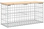vidaXL Gartenbank aus Gabionen 83x31,5x42 cm Massivholz Kiefer