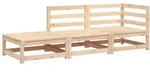 vidaXL Gartensofa mit Fu&szlig;hocker 2-Sitzer Massivholz Kiefer