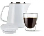 Tchibo Kaffeebereiter, Edelstahl-Permanentfilter, Keramik, Wei&szlig;